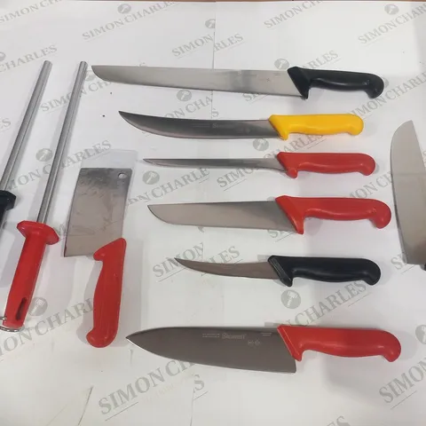 APPROXIMATELY 10 ASSORTED STARRETT KNIVES AND UNTENSILS