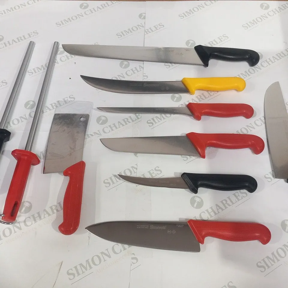 APPROXIMATELY 10 ASSORTED STARRETT KNIVES AND UNTENSILS 