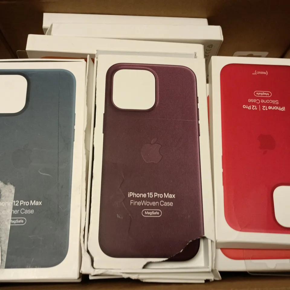 APPROXIMATELY 40 ASSORTED PHONES CASES IN VARIOUS DESIGNS, STYLES & COLOURS FOR PHONES SUCH AS IPHONE 12 PRO MAX, IPHONE 16 PRO MAX, IPHONE 15 PRO MAX, ETC
