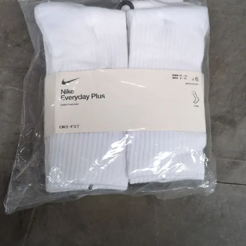 NIKE EVERYDAY PLUS CREW SOCKS (6 PACK) - LARGE