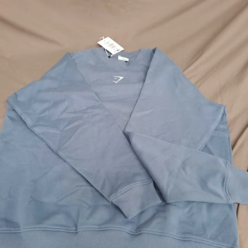 GYMSHARK BLUE JUMPER SIZE XS