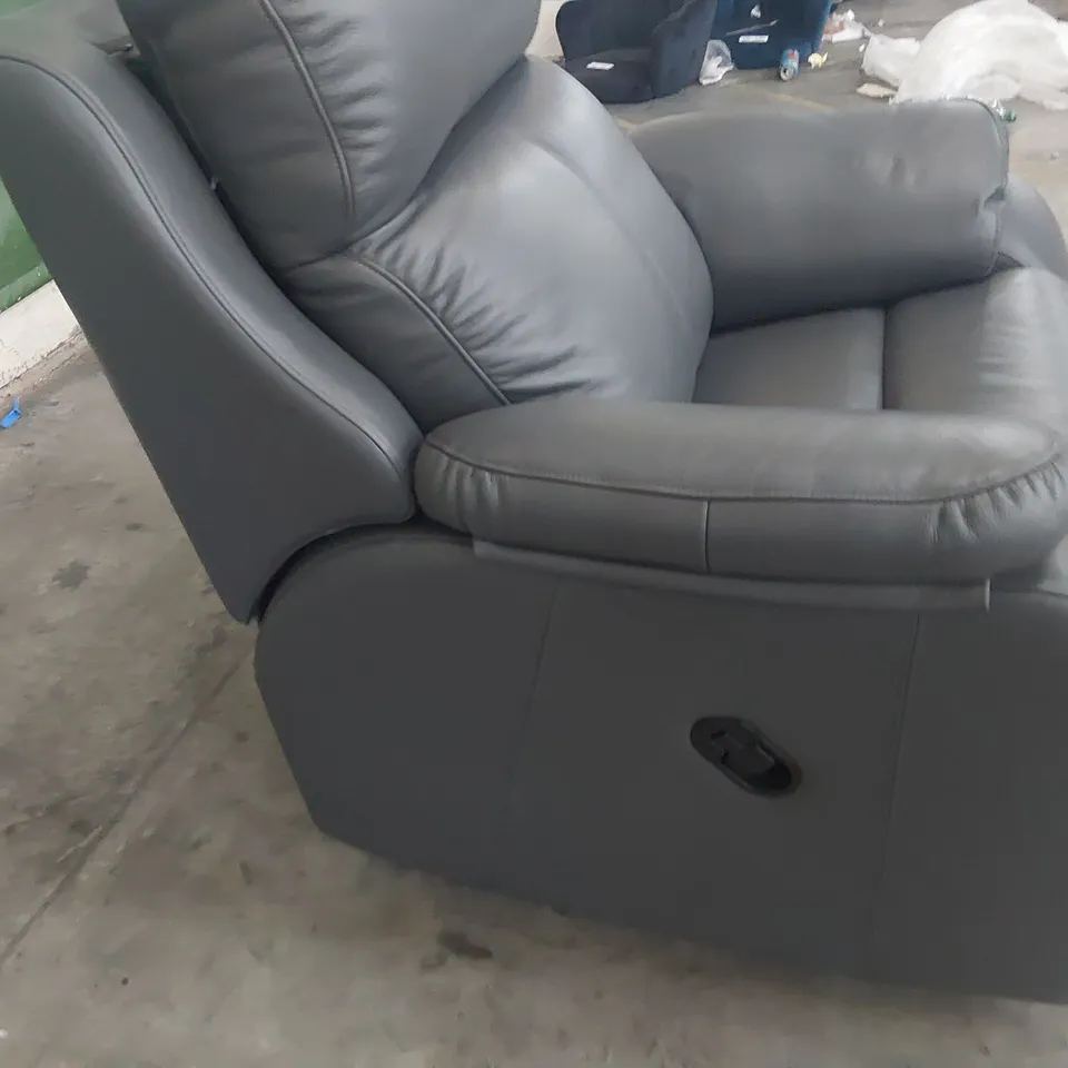 QUALITY BRITISH DESIGNER G PLAN SEATTLE POWER RECLINING EASY CHAIR GIRONA SMOKE LEATHER 