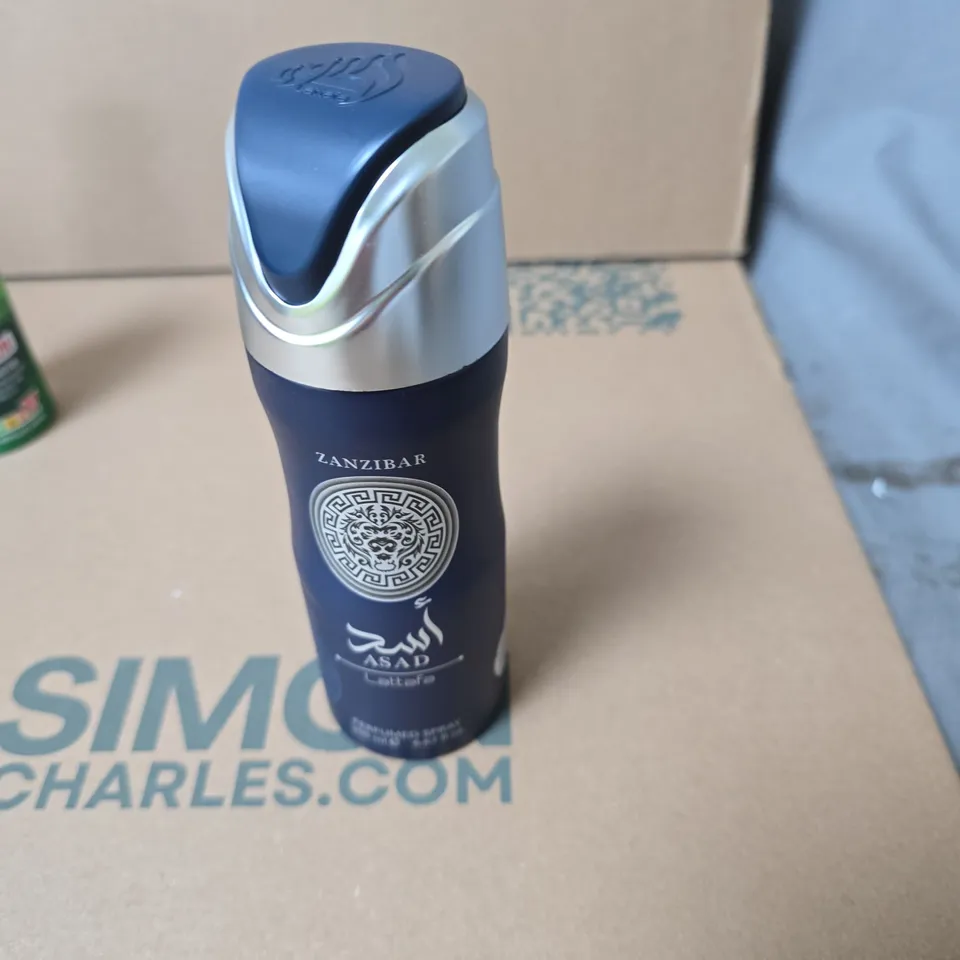 APPROXIMATELY 12 ASSORTED AEROSOLS INCLUDING ASAD PERFUMED SPRAY , JUNGLE FORMULA AND MDLONDON HAIRSPRAY 