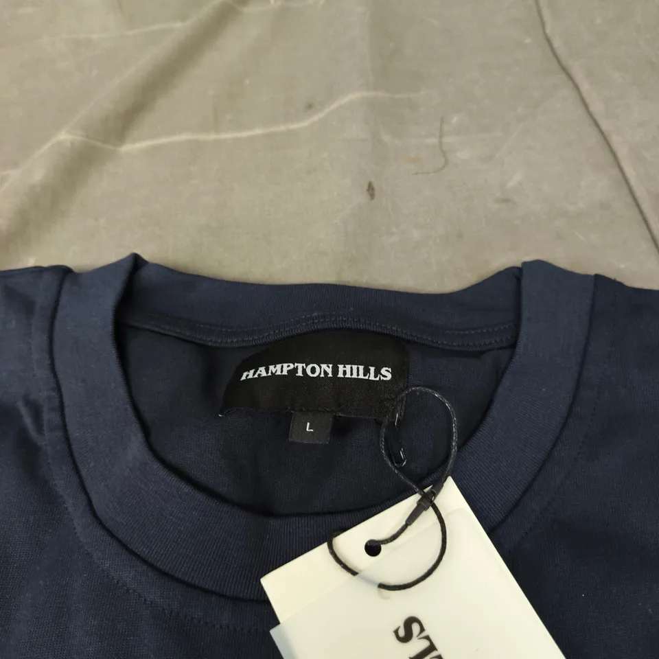 HAMPTON HILLS NAVY T LONG SLEEVE TOP – UK LARGE (L)