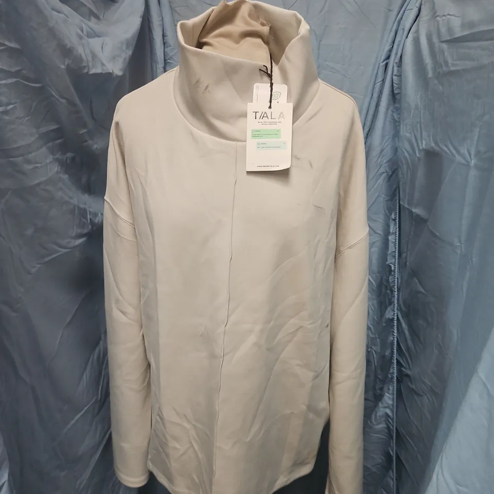 TALA FUNNEL NECK SWEATSHIRT IN ECRU - XL