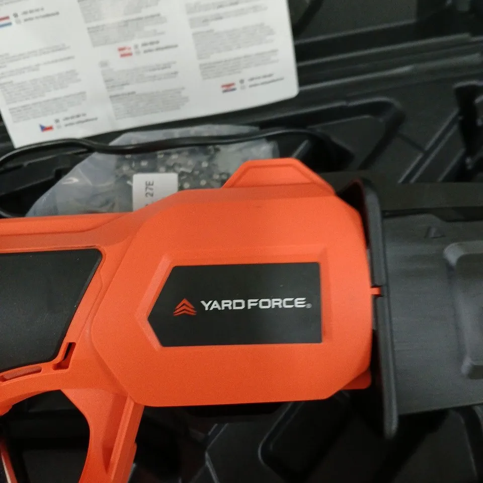 YARD FORCE 20V PRUNING SAW – CORDLESS, ORANGE (WITH BATTERY & CHARGER)