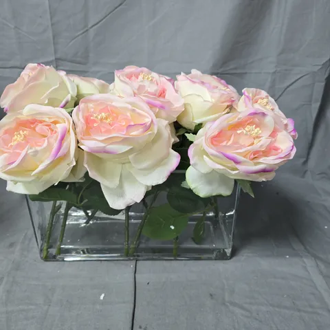 OUTLET HOME STORIES MULTI-STEM FAUX FLORAL ARRANGEMENT ROSE LIGHT