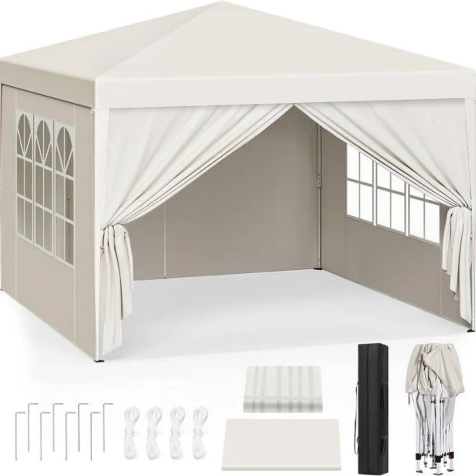 BOXED WOLTU POP-UP PAVILION, WATERPROOF SUN PROTECTION, CAMPING PAGODA TENT 3 X 3M