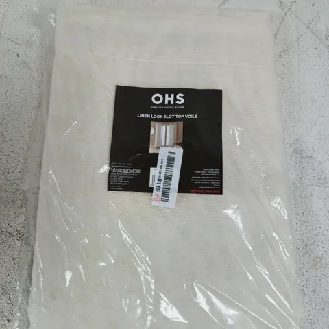 OHS LINEN LOOK SLOT TOP VOILE CURTAINS 