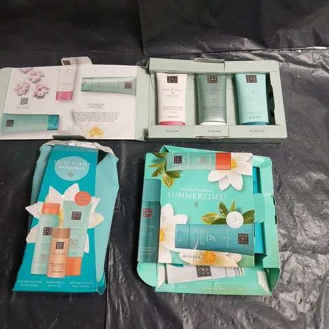 RITUALS LOT OF 3 ASSORTED GIFT SETS TO INCLUDE - SUNCARE BESTSELLERS - HAND CARE SET - RITUAL OF KARMA SUMMERTIME BESTSELLERS