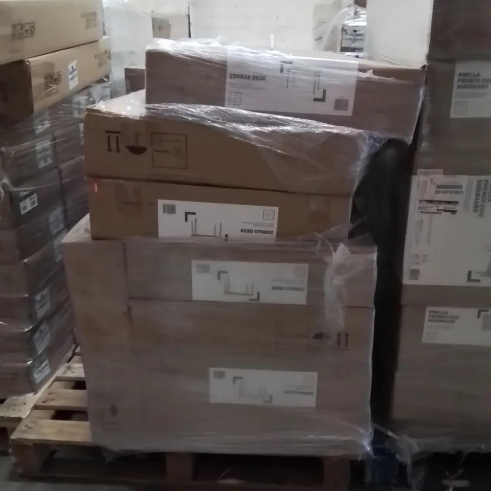 PALLET CONTAINING A LARGE QUANTITY OF BRAND NEW ZORRAS DESKS