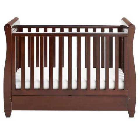 BOXED EVA COT BED DROPSIDE WITH DRAWER - BROWN