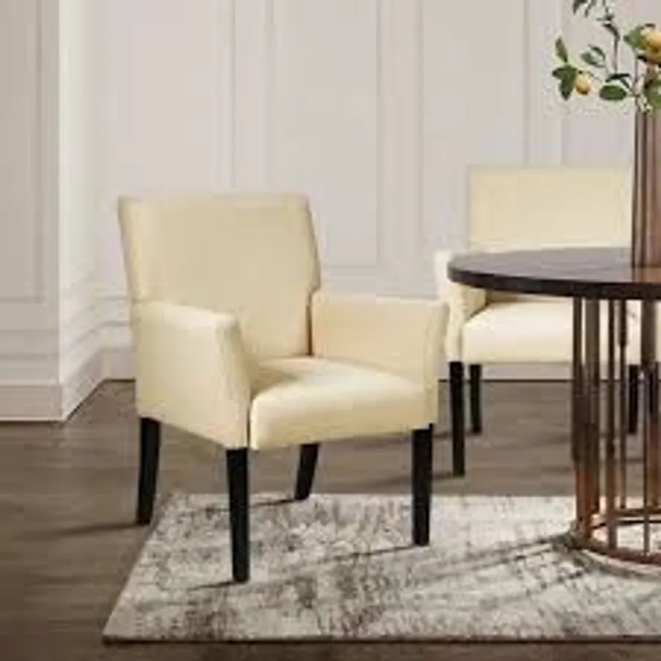 BOXED EXECUTIVE GUEST CHAIR RECEPTION WAITING ROOM ARM CHAIR-BEIGE