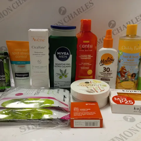 BOX OF APPROX 10 ASSORTED BEAUTY PRODUCTS TO INCLUDE O.P.I REPAIR MODE NAIL SERUM, NIVEA MEN SHOWER GEL, EAU THERMALE AVENE RESTORATIVE PROTECTIVE CREAM, ETC