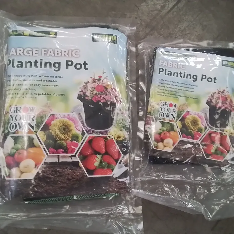 BOX CONTAINING A LARGE QUANTITY OF BRAND NEW MY GARDEN FABRIC PLANTING POTS