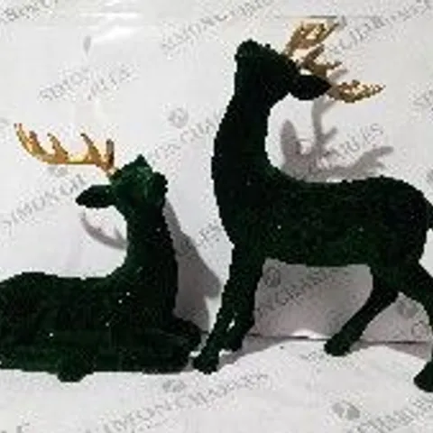 ALISON CORK SET OF 2 VELVET HENRY STAGS