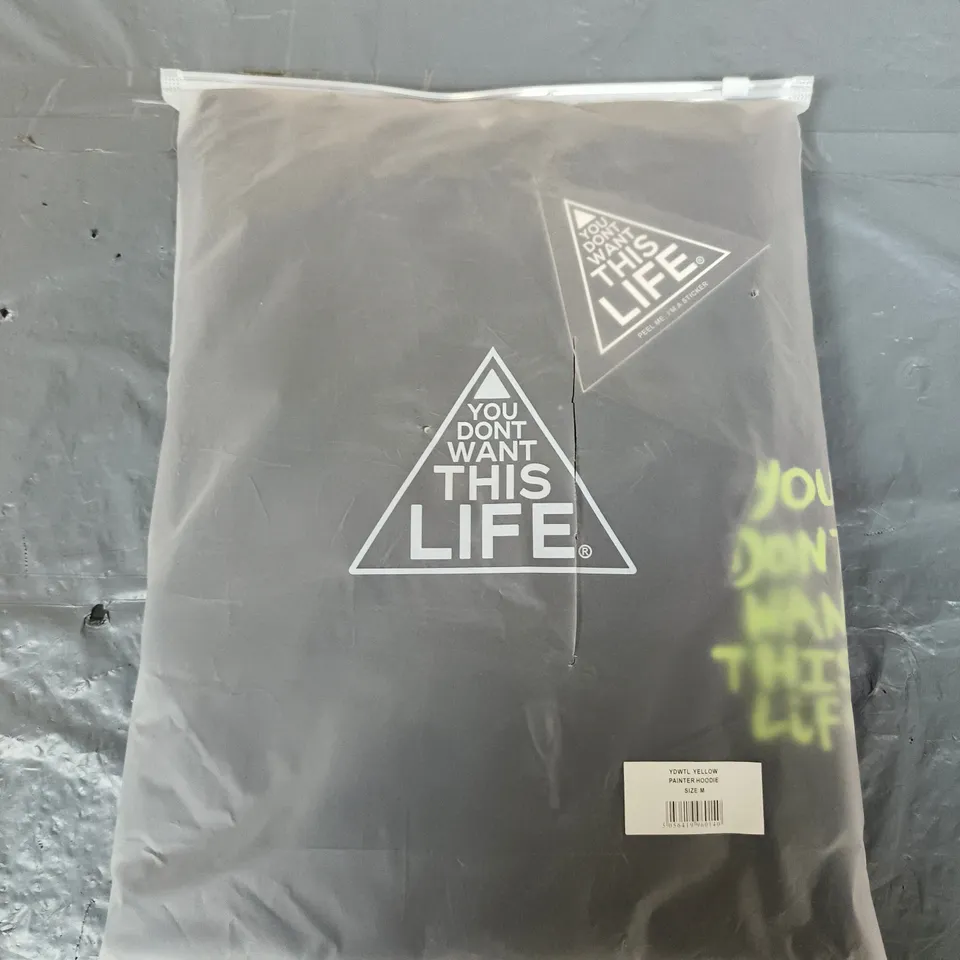 YDWTL YELLOW PAINTER HOODIE – SIZE M