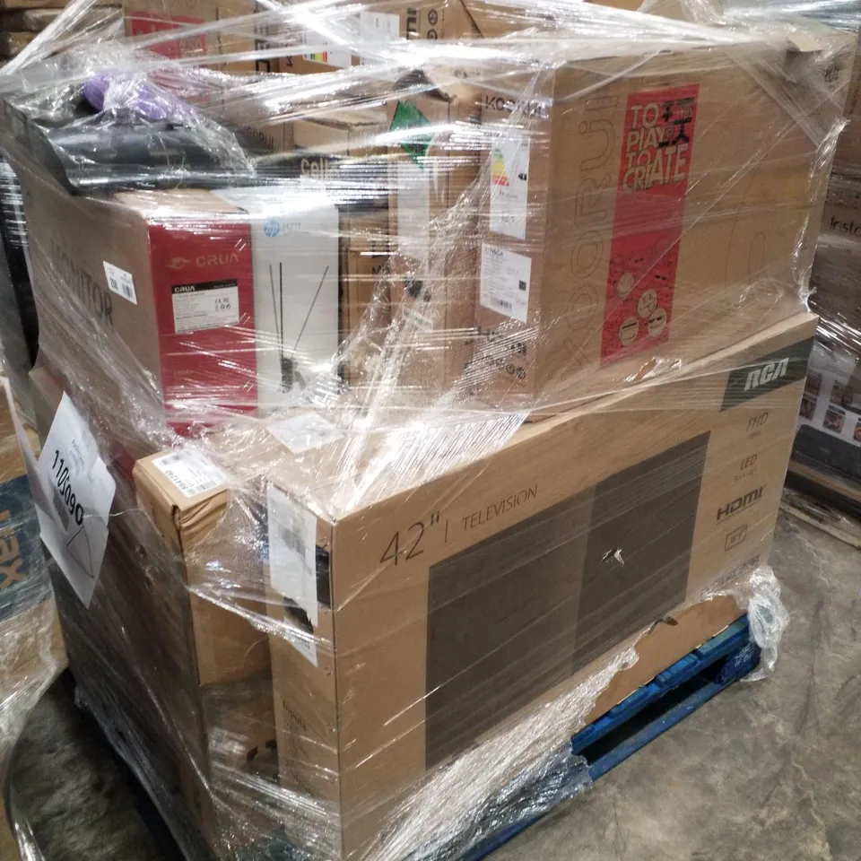 PALLET OF APPROXIMATELY 25 UNPROCESSED RAW RETURN MONITORS AND TELEVISIONS TO INCLUDE;