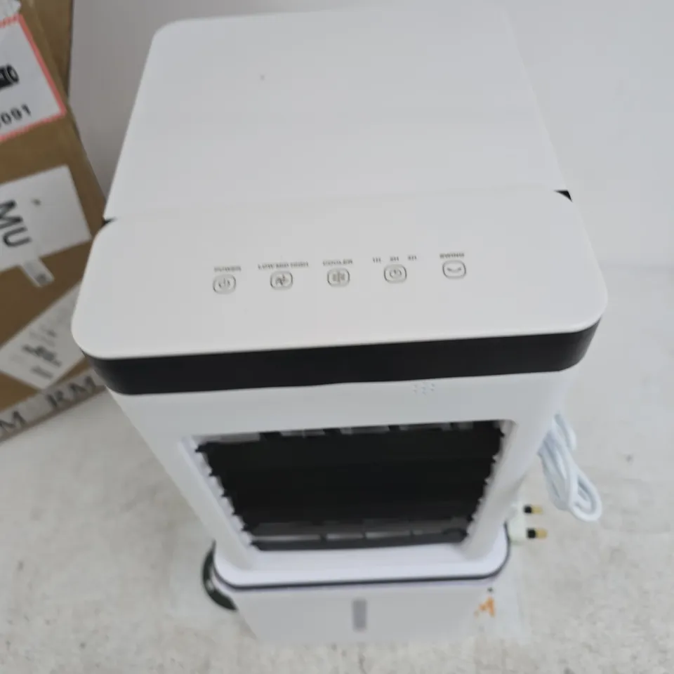 WHITE PORTABLE EVAPORATIVE AIR COOLER – COMPACT INDOOR UNIT