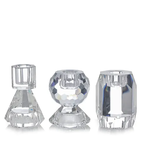 JM BY JULIEN MACDONALD SET OF 3 CRYSTAL CANDLE HOLDERS