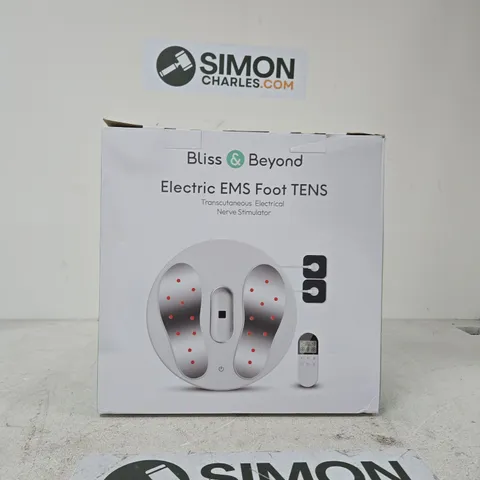BLISS & BEYOND ELECTRIC EMS FOOT TENS – TRANSCUTANEOUS ELECTRICAL NERVE STIMULATOR, BOXED