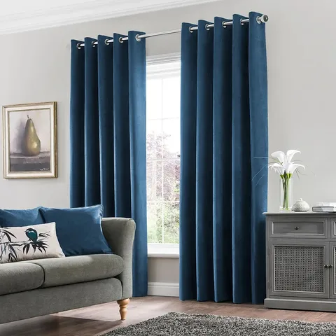 ERNO SHEER CRUSHED VELVET EYELET CURTAINS (SET OF 2)