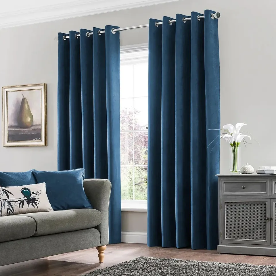 ERNO SHEER CRUSHED VELVET EYELET CURTAINS (SET OF 2)