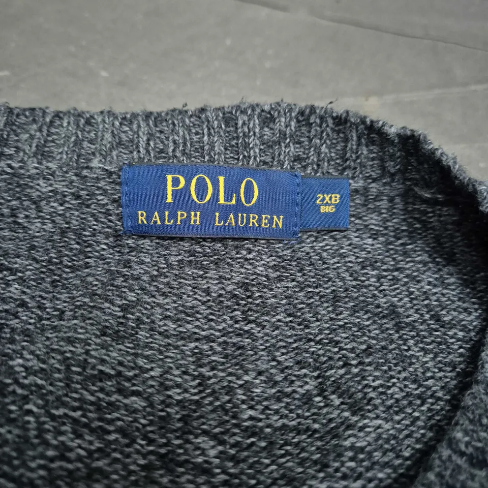 POLO RALPH LAUREN KNIT JUMPER – DARK GREY - SIZE 2XB