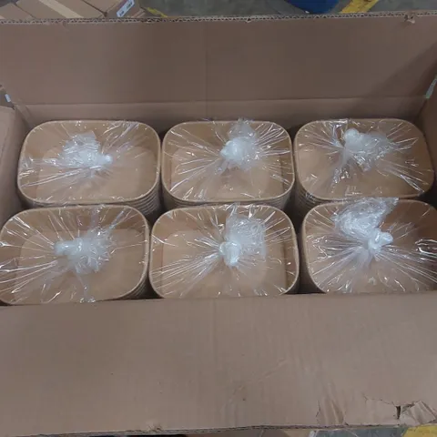 BOX CONTAINING APPROXIMATELY 250x BRAND NEW RECTANGULAR KRAFT LUNCH BOXES
