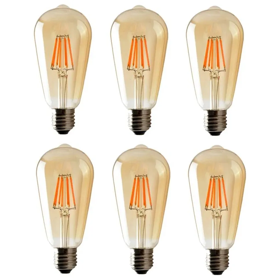 BOXED 60W EQUIVALENT ST64 E27/MEDIUM (STANDARD) DIMMABLE 2700K LED BULB (SET OF 3)