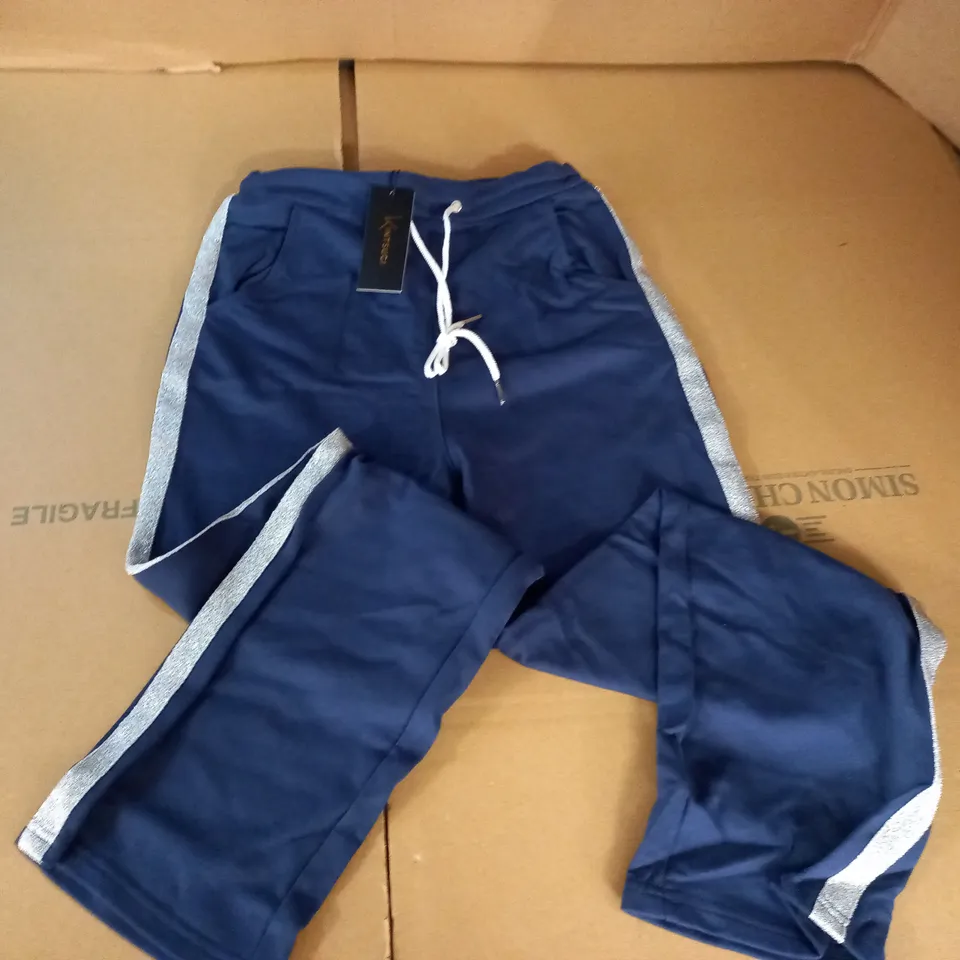 BRAND NEW KINTSUGI NAVY JOGGING BOTTOMS WITH SILVER SIDE SEAM AND POCKETS - 18