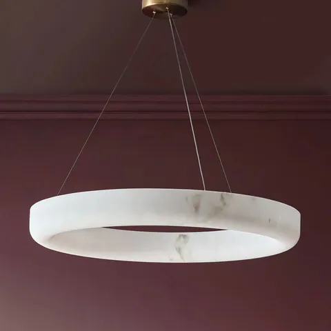 BOXED DANETTI SADIE NATURAL ALABASTER EFFECT LARGE ROUND PENDANT LIGHT