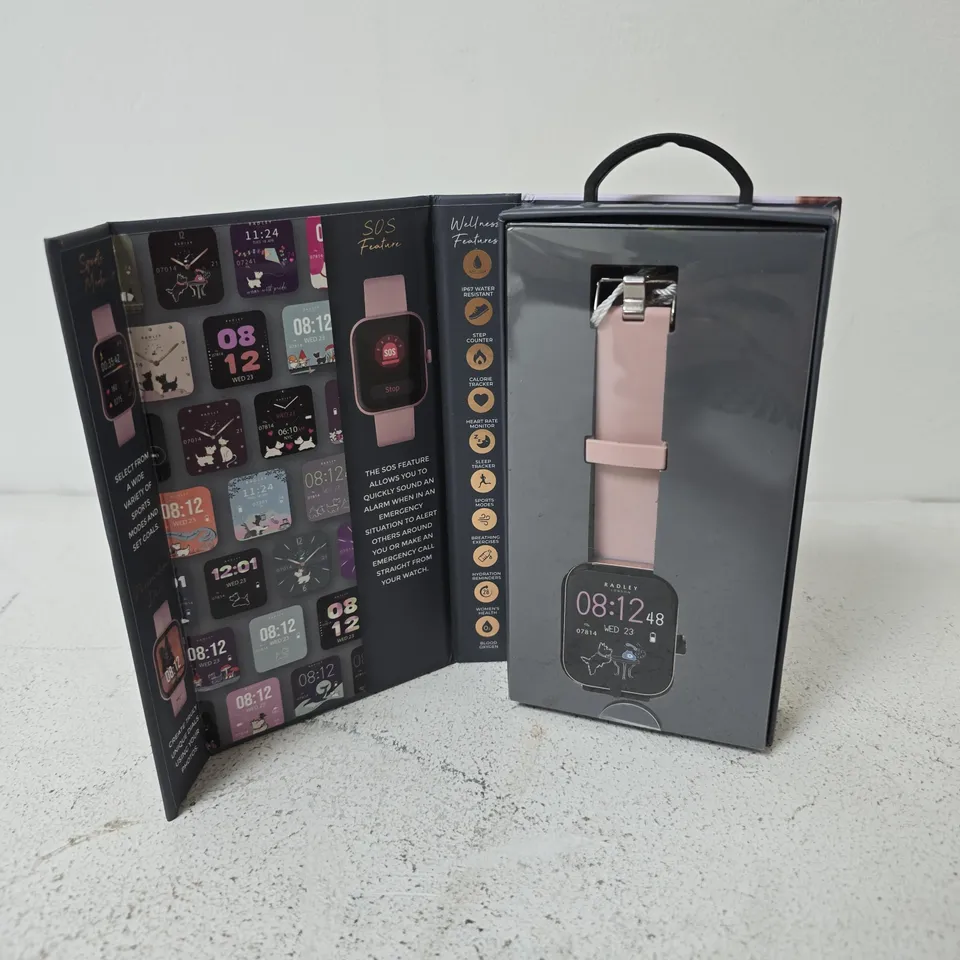 BOXED RADLEY SERIES 32 PINK SILICONE STRAP CALLING SMART WATCH