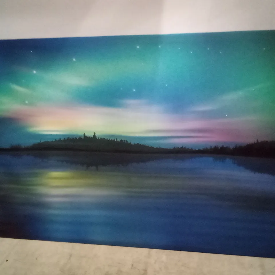 NORTHERN LIGHTS LAKE DREAM LAKE - WRAPPED CANVAS