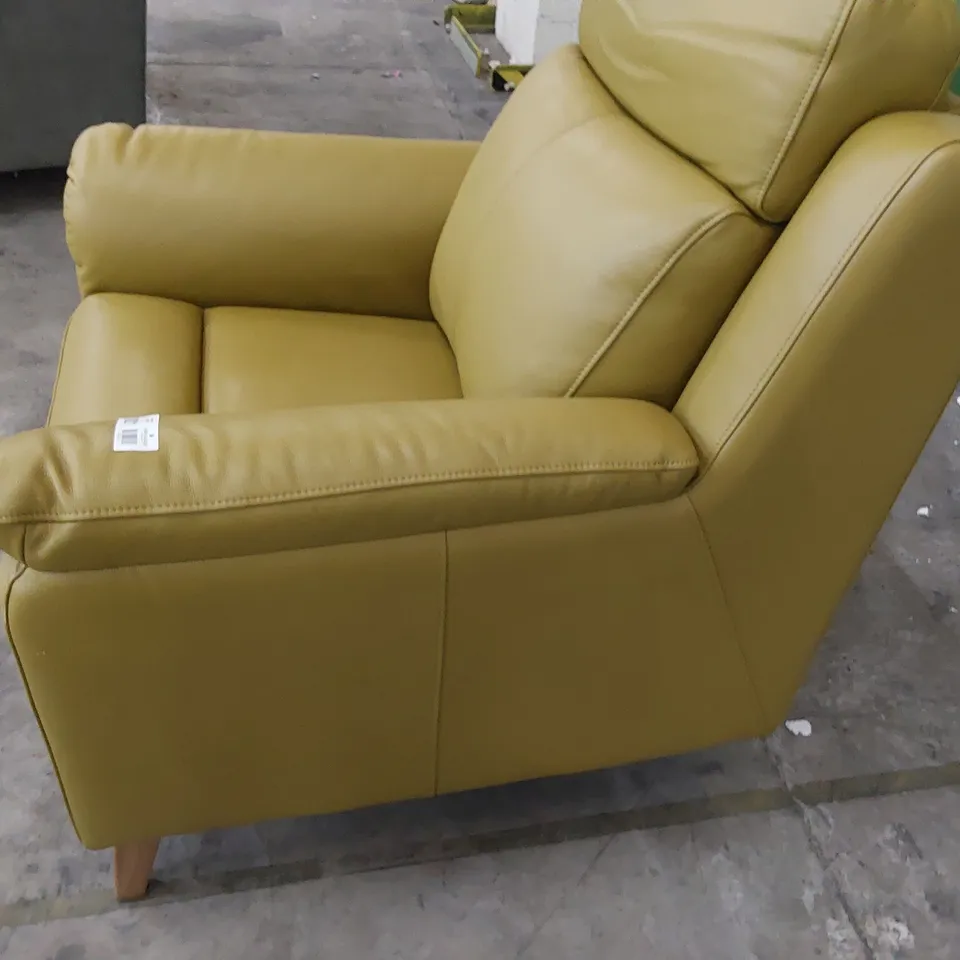 DESIGNER POWER RECLINING EASY CHAIR SAND LEATHER 