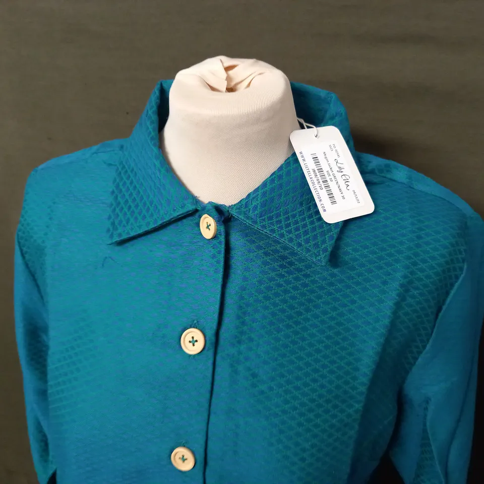 LILY ELLA MEGAN JACKET IN GREEN/NAVY - 10