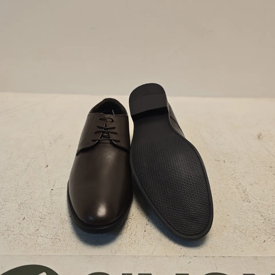 NEXT MEN'S BROWN LEATHER OXFORD SHOES – UK 9 (PAIR)