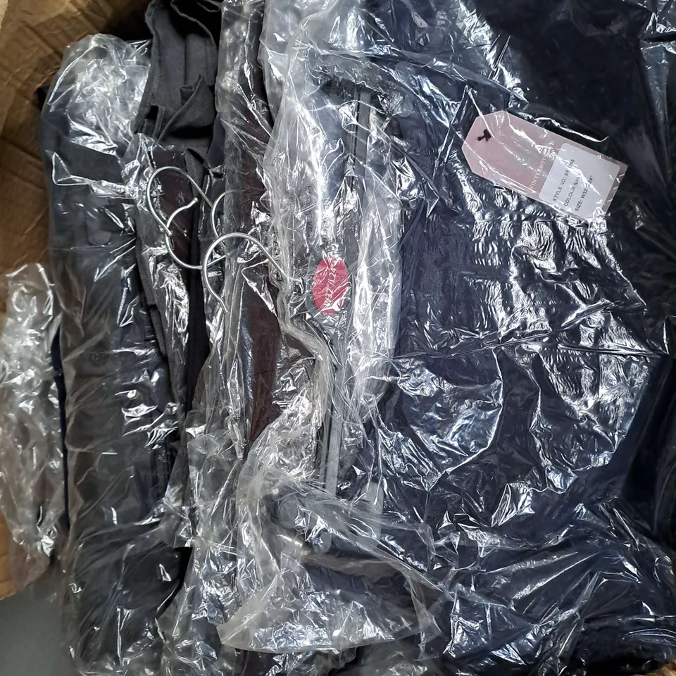 BOX OF APPROXIMATELY 40 ASSORTED SCHOOL SKIRTS IN VARIOUS COLOURS AND SIZES - COLLECTION ONLY