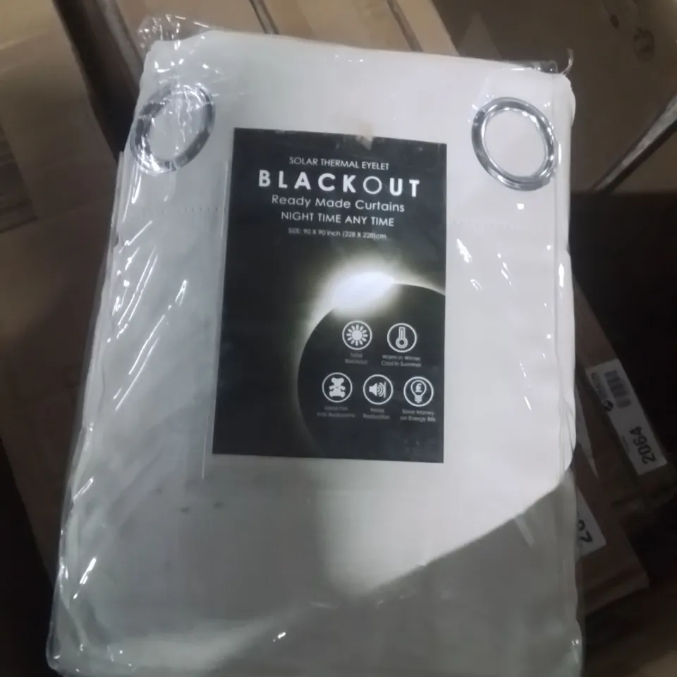 BAGGED 100% ROOM DARKENING BLACKOUT EYELET THERMAL CURTAIN - CREAM