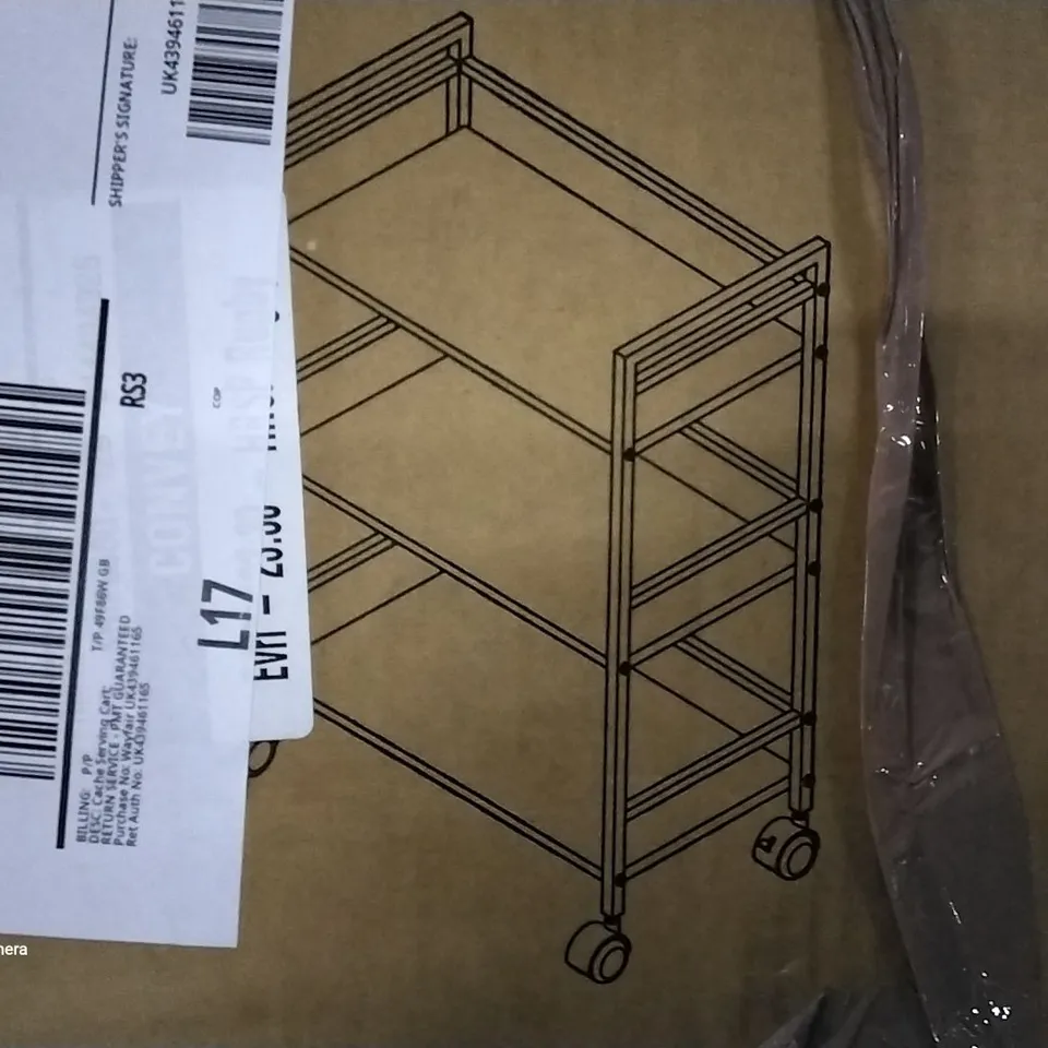 BOXED CACHE SERVING CART BLUE