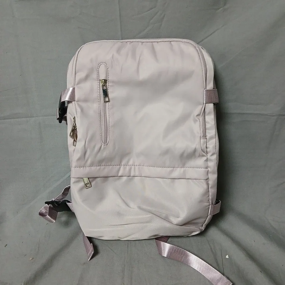 PASTEL PINK BACKPACK WITH FRONT ZIP POCKET