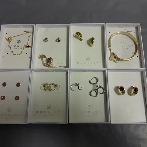 LOT OF 8 ASSORTED BOXED BUCKLEY LONDON JEWELLERY ITEMS