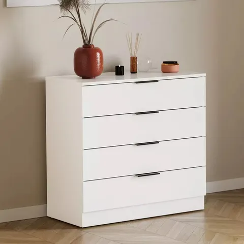 BOXED TREGA 4 DRAWER CHEST - WHITE (1 BOX)