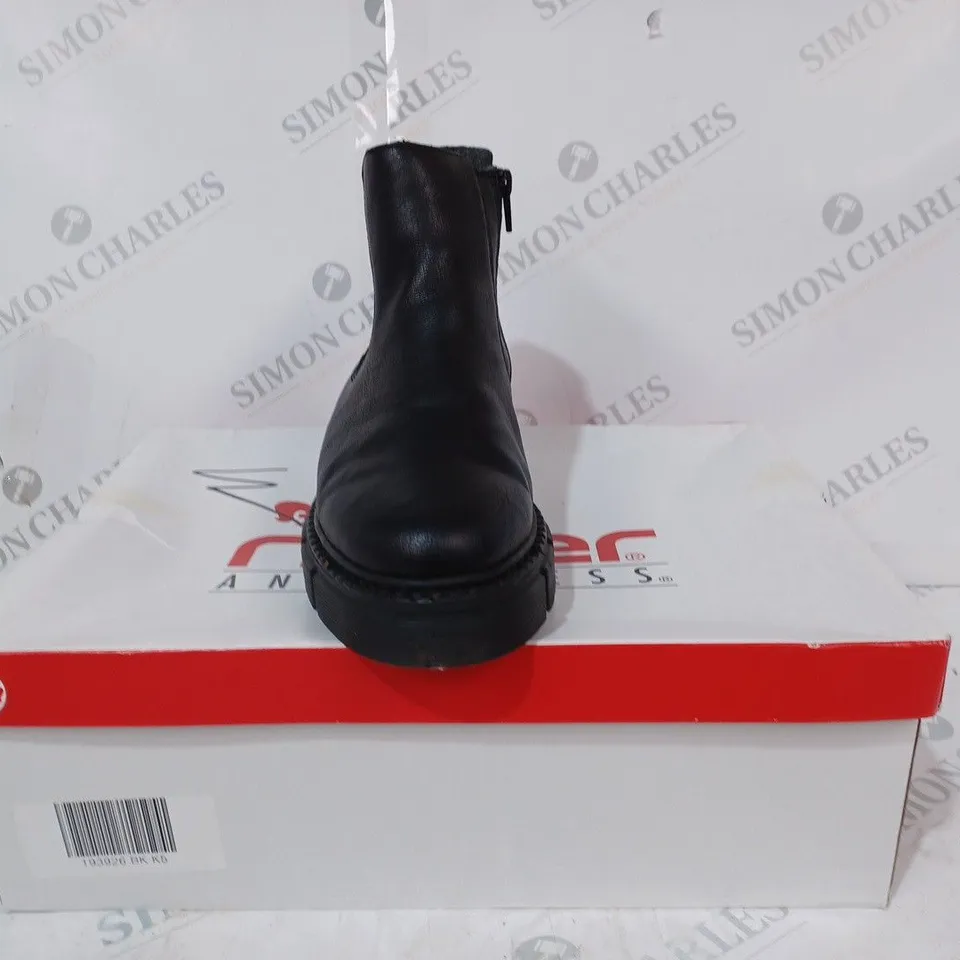 RIEKER ANTISTRESS BLACK CHUNKY ANKLE BOOT SIZE 5 