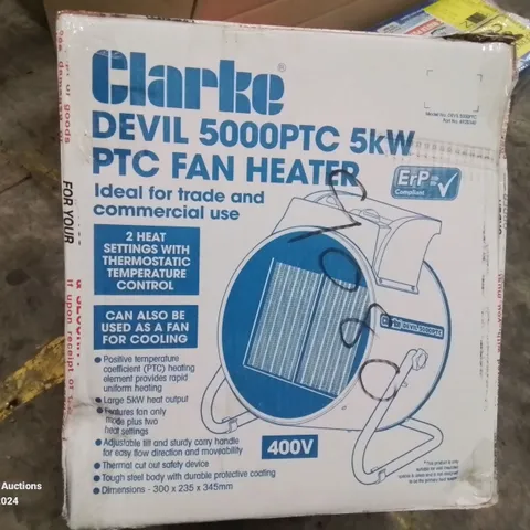 BOXED CLARKE DEVIL 5000PTC 5KW PTC FAN HEATER 