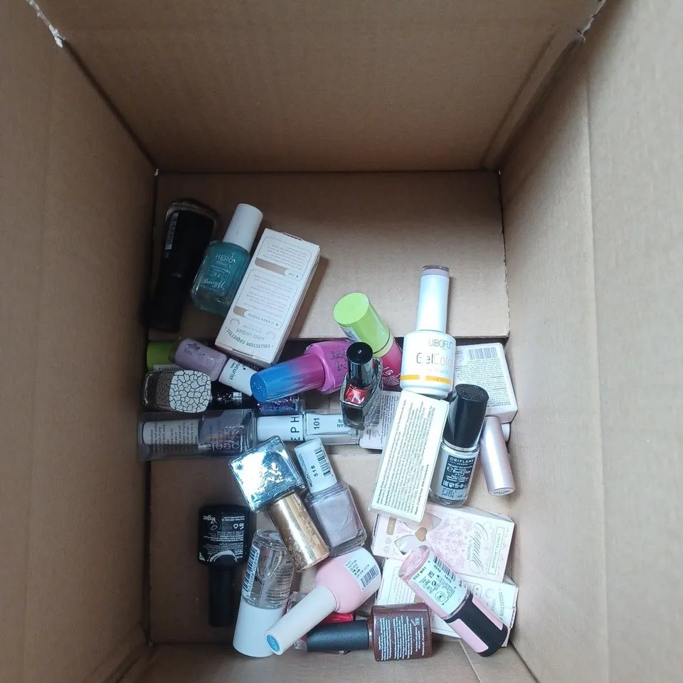APPROXIMATELY 20 BOTTLES OF NAIL VARNISH TO INCLUDE RIMMEL, SALLY HANSEN AND TWENTY