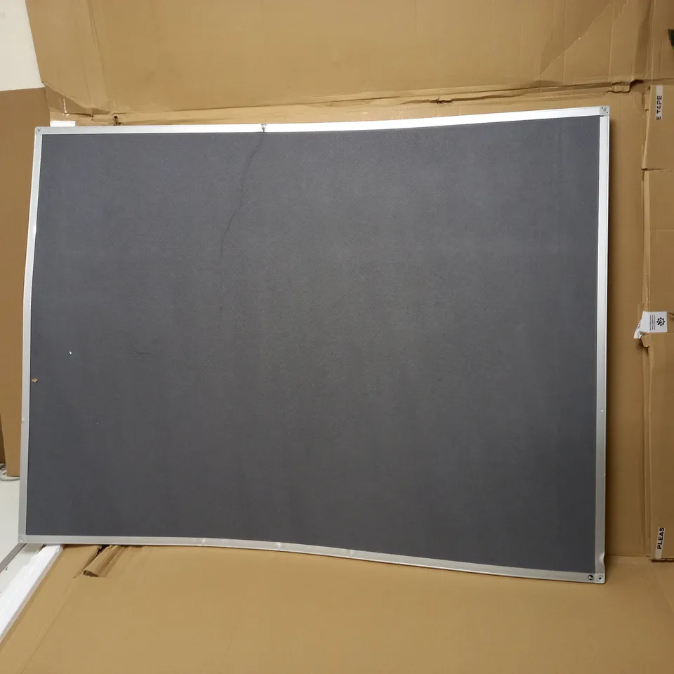 BOARDSPLUS FELT NOTICE BOARD - 1200 X 900 MM - GREY FELT SURFACE, ALUMINIUM FRAME