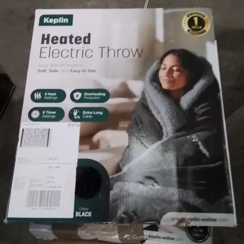 BOXED KEPLIN HEATED ELECTRIC THROW BLACK