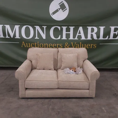 QUALITY DESIGNER WILLIAM FABRIC UPHOLSTERED 2 SEATER SOFA