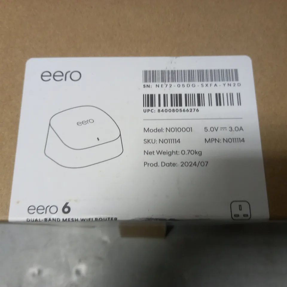 BOXED EERO 6 DUAL-BAND MESH WI-FI ROUTER